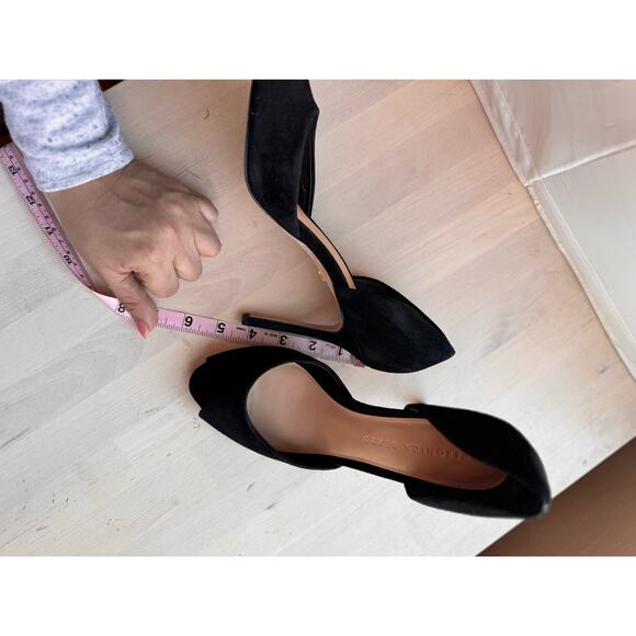 Veronica Beard Gadot Peep-Toe Pump heel In Black suede  size 8.5 - Picture 4 of 12